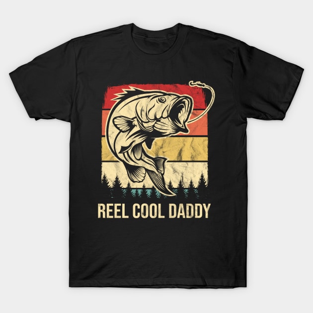 Vintage Reel Cool Daddy Retro Bass Fishing T-Shirt by HCMGift